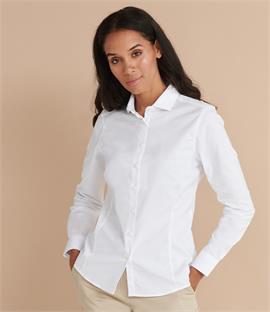 CLEARANCE - Henbury Ladies Long Sleeve Stretch Poplin Shirt